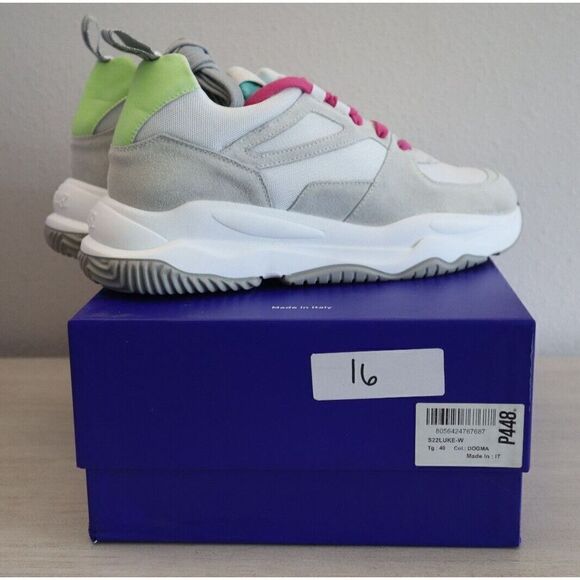 P448 Women's Sz 10 EUR 40 White Luke Leather/Mesh Fabric Platform Sneakers - Picture 4 of 9